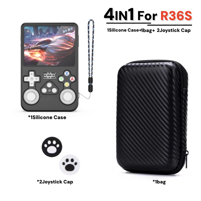 Gaming Console R36S - 4 IN 1 untuk Tas Penyimpanan