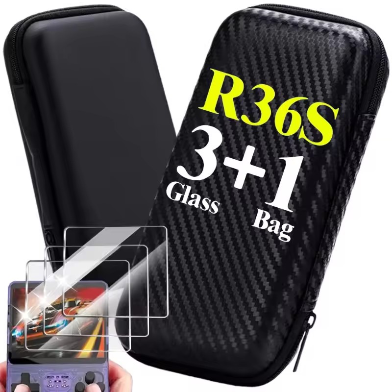 4 IN 1 Case+Kaca untuk Konsol  - Gaming Console R36S ulasan dan harga